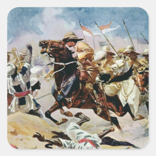 Anklage der 21. Lancers bei Omdurman Quadratischer Aufkleber