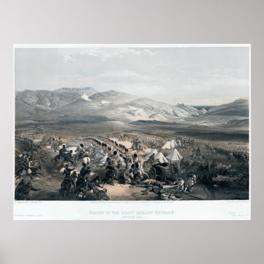 Anklage der schweren Kavalleriebrigade Poster (Vorne)