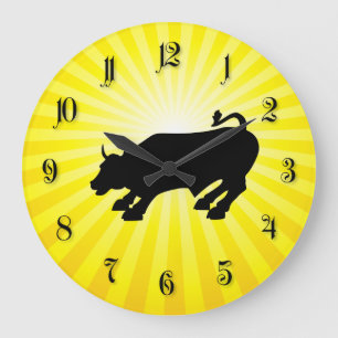 Anklage gegen Black Bull an der Wall Street Große Wanduhr
