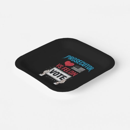 Ankläger gegen Felon Vote Pappteller (Gewinkelt)