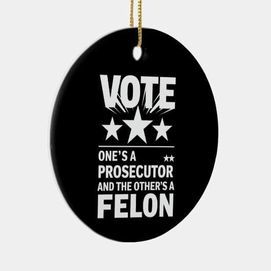 Ankläger gegen Felon Voter Funny Political Keramik Ornament (Rechts)