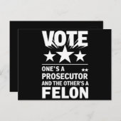 Ankläger gegen Felon Voter Funny Political Postkarte (Vorne/Hinten)