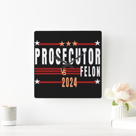 Ankläger Vs Felon 2024 Wall Clock Quadratische Wanduhr (Zuhause)