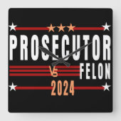 Ankläger Vs Felon 2024 Wall Clock Quadratische Wanduhr (Vorderseite)
