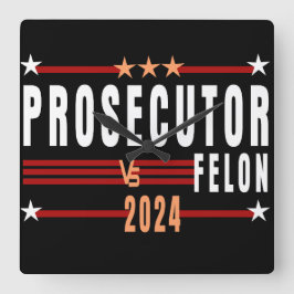 Ankläger Vs Felon 2024 Wall Clock Quadratische Wanduhr