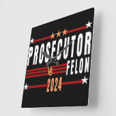 Ankläger Vs Felon 2024 Wall Clock Quadratische Wanduhr (Winkel)