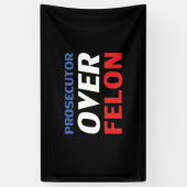 Anklägerin über Felon Rot-Weiß-Typografie Banner (Vertikal)