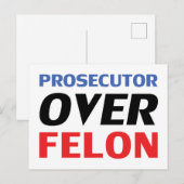 Anklägerin über Felon Typografie, rot-weiß Postkarte (Vorne/Hinten)