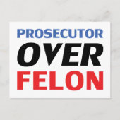 Anklägerin über Felon Typografie, rot-weiß Postkarte (Vorderseite)