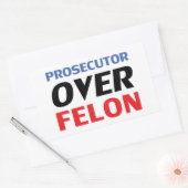 Anklägerin über Felon Typografie, rot-weiß Rechteckiger Aufkleber (Umschlag)