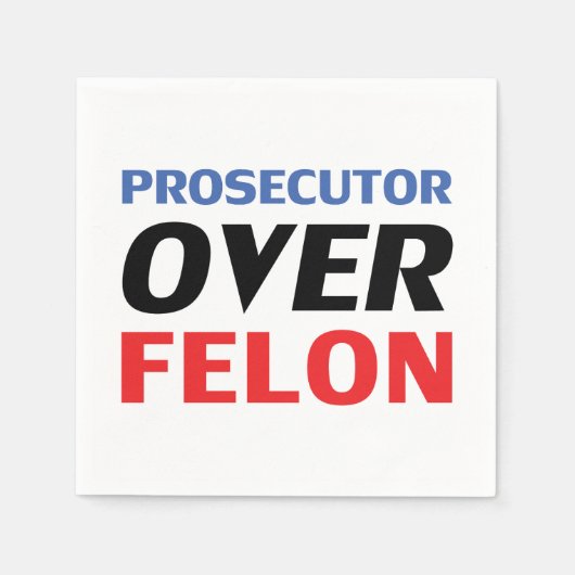 Anklägerin über Felon Typografie, rot-weiß Serviette (Vorderseite)