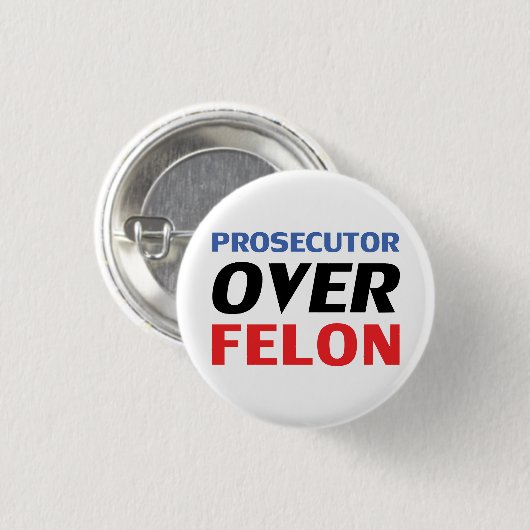 Anklägerin über Felson Rot-Blau-Weiß Button (Vorne & Hinten)