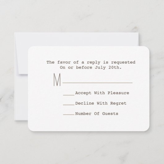 Anklammern + Wildblumen Pappe Inspirierte UAWG RSVP Karte (Rückseite)