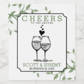 Anklang an das Weinflaschen-Etikett für Grooms Weinetikett (Einzelnes Label)