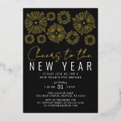 Anklang für das neue Jahr Party Foil-Einladung Folieneinladung (Vorderseite)