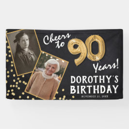 Anklang zu 80 Jahren Gold 2 Foto Geburtstag Banner