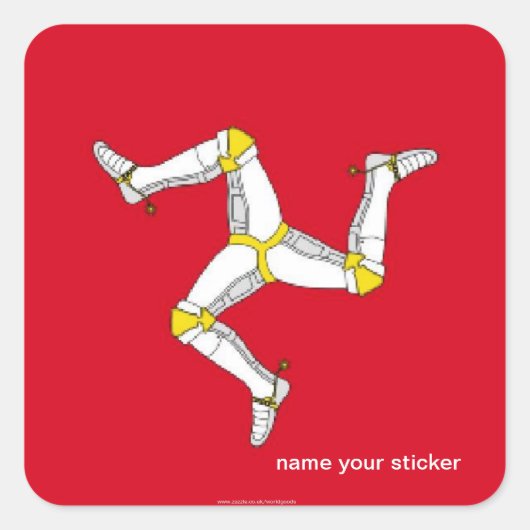 Ankleber der Isle of Man Manx Quadratischer Aufkleber (Vorderseite)