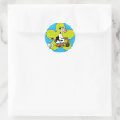 Ankleber für die grüne Blume Runder Aufkleber (Tasche)
