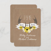 Ankleber + Wildblumen Inspirierte Karton Retten Da Save The Date (Vorne/Hinten)