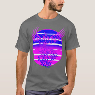 Ankommender Phoenix und Retro Sunrise Vector Art T-Shirt