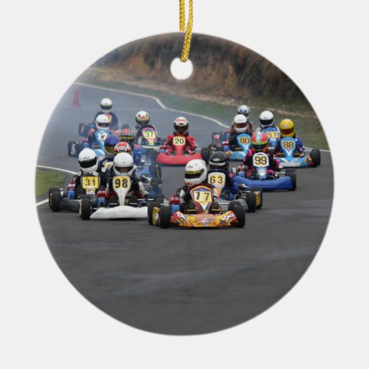 Ankömmlingskadett gehen, kart Rennen karting Keramik Ornament (Vorne)
