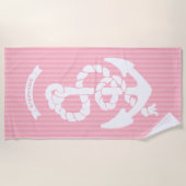 Ankreuzen Ihres Namens oder Zitats in Rosa und Wei Strandtuch (Vorderseite)