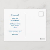 Ankündigung ändern der Vordertür Postkarte (Rückseite)