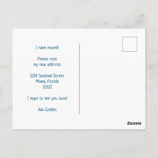 Ankündigung ändern der Vordertür Postkarte (Rückseite)