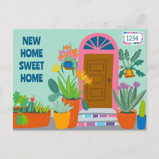 Ankündigung ändern der Vordertür Postkarte (Vorderseite)