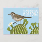 ANKÜNDIGUNG Arizona Saguaro Cactus Wren Postkarte (Vorderseite)
