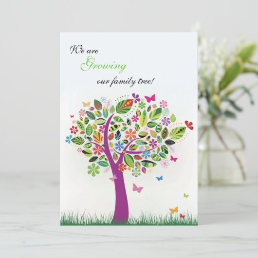 Ankündigung blühender Bäume Schwangerschaft (Stehend Vorderseite)