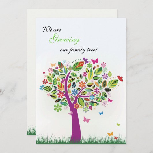 Ankündigung blühender Bäume Schwangerschaft (Vorne/Hinten)