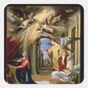 Ankündigung, c.1570-73 quadratischer aufkleber