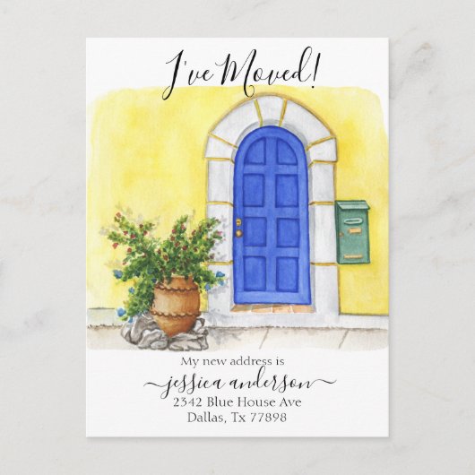 Ankündigung, dass ich mich an der Vordertür bewegt Ankündigungspostkarte (Vorderseite)