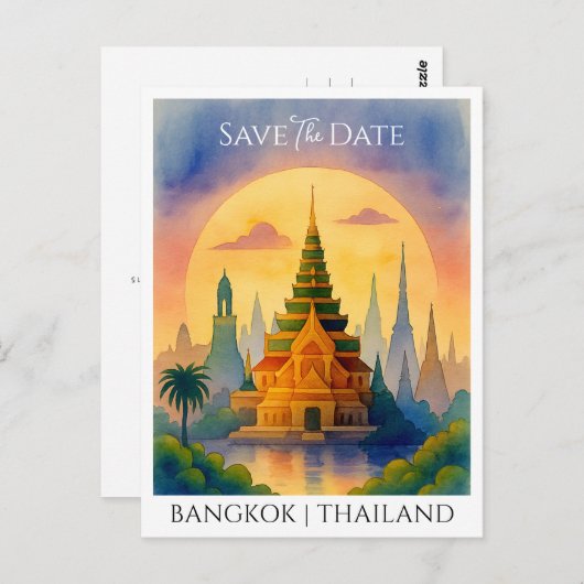 Ankündigung Datum freihalten Bangkok Thailand Postkarte (Vorne/Hinten)