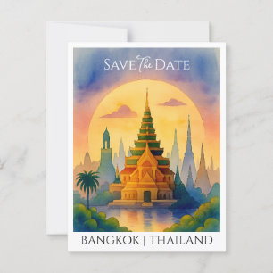 Ankündigung Datum freihalten Bangkok Thailand Postkarte