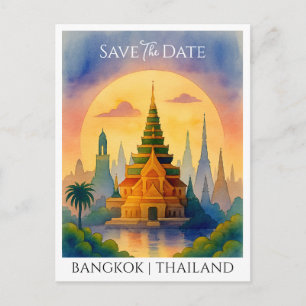 Ankündigung Datum freihalten Bangkok Thailand Postkarte