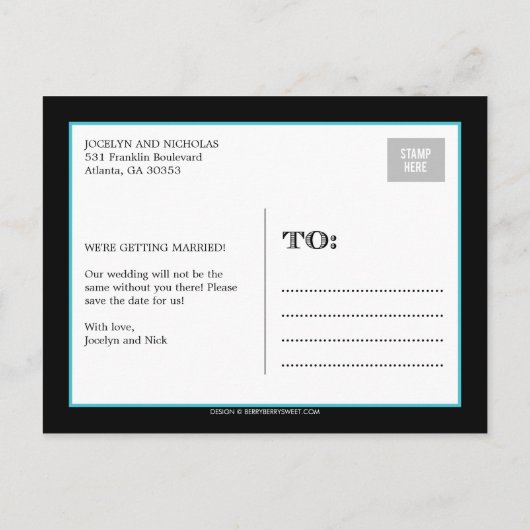 Ankündigung Datum freihalten der Verlobung (Rückseite)