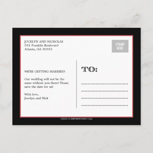 Ankündigung Datum freihalten der Verlobung (Rückseite)