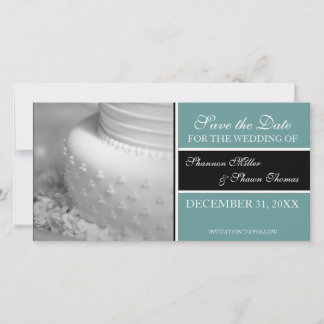 Ankündigung Datum freihalten Foto-Karten {Aquamari