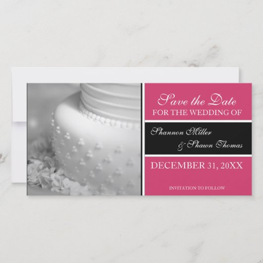 Ankündigung Datum freihalten Foto-Karten {Pink} (Vorderseite)