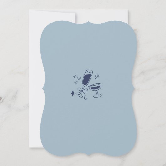 Ankündigung Datum freihalten Hand Drawn Doodle Blu (Rückseite)