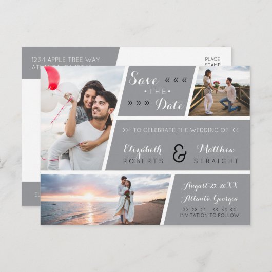 Ankündigung Datum freihalten Postkarte (Vorne/Hinten)