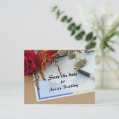 Ankündigung Datum freihalten Postkarte (Stehend Vorderseite)