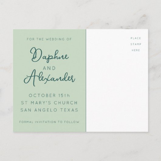 Ankündigung Datum freihalten Postkarte (Rückseite)