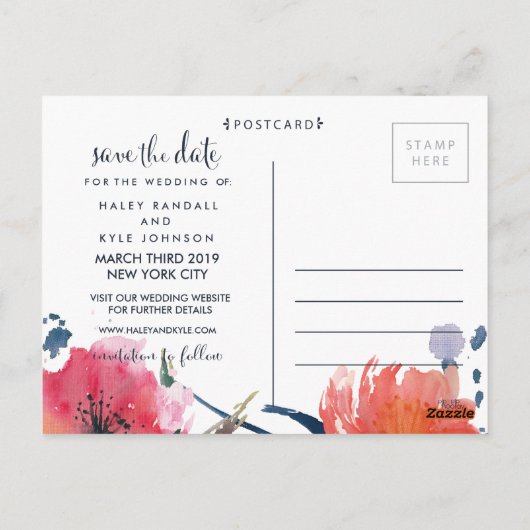 Ankündigung Datum freihalten Postkarte (Rückseite)