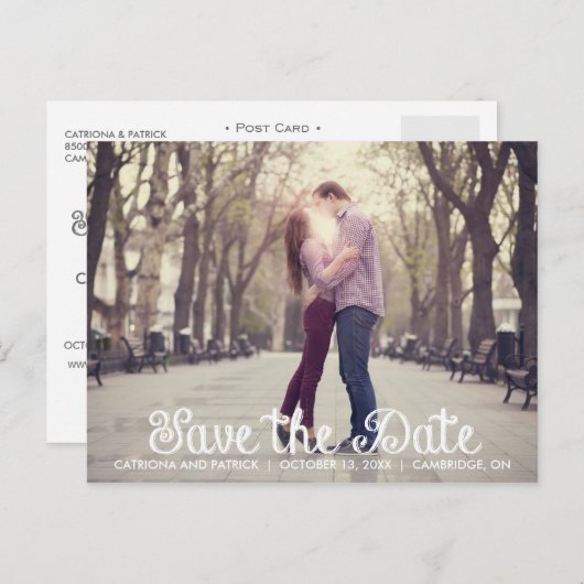 Ankündigung Datum freihalten Postkarte (Vorne/Hinten)