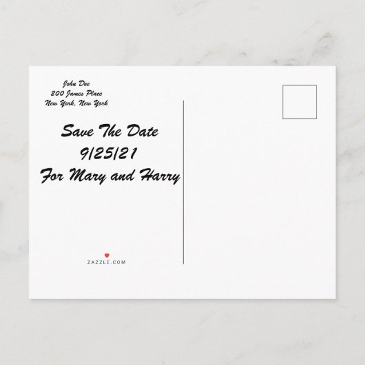 Ankündigung Datum freihalten Postkarte (Rückseite)