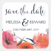 Ankündigung Datum freihalten Quadratischer Aufkleber (Vorderseite)