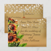Ankündigung Datum freihalten, Sonnenblumen Postkarte (Vorne/Hinten)